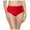 Red, variant on Women's High Waist Retro Swim Bottom - Full Coverage Bikini Briefs with Nylon Spandex, Basic Solid Design