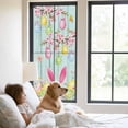 thumbnail image 2 of Happy Easter Window Privacy Film, Spring Bunny Eggs Flower Teal Wood Grain Static Cling UV Sun Blocking Heat Control Window Tint Day and Night, Non-Adhesive One Way Windows Privacy Cover 23.6''x59'', 2 of 7