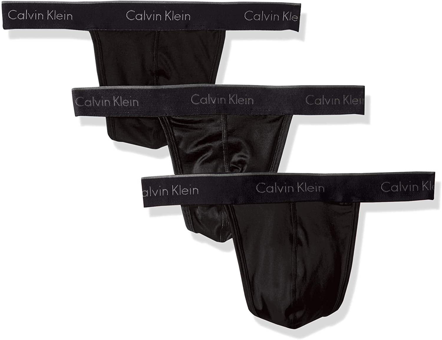 Calvin Klein Men's Microfiber Stretch 3-Pack Thongs 