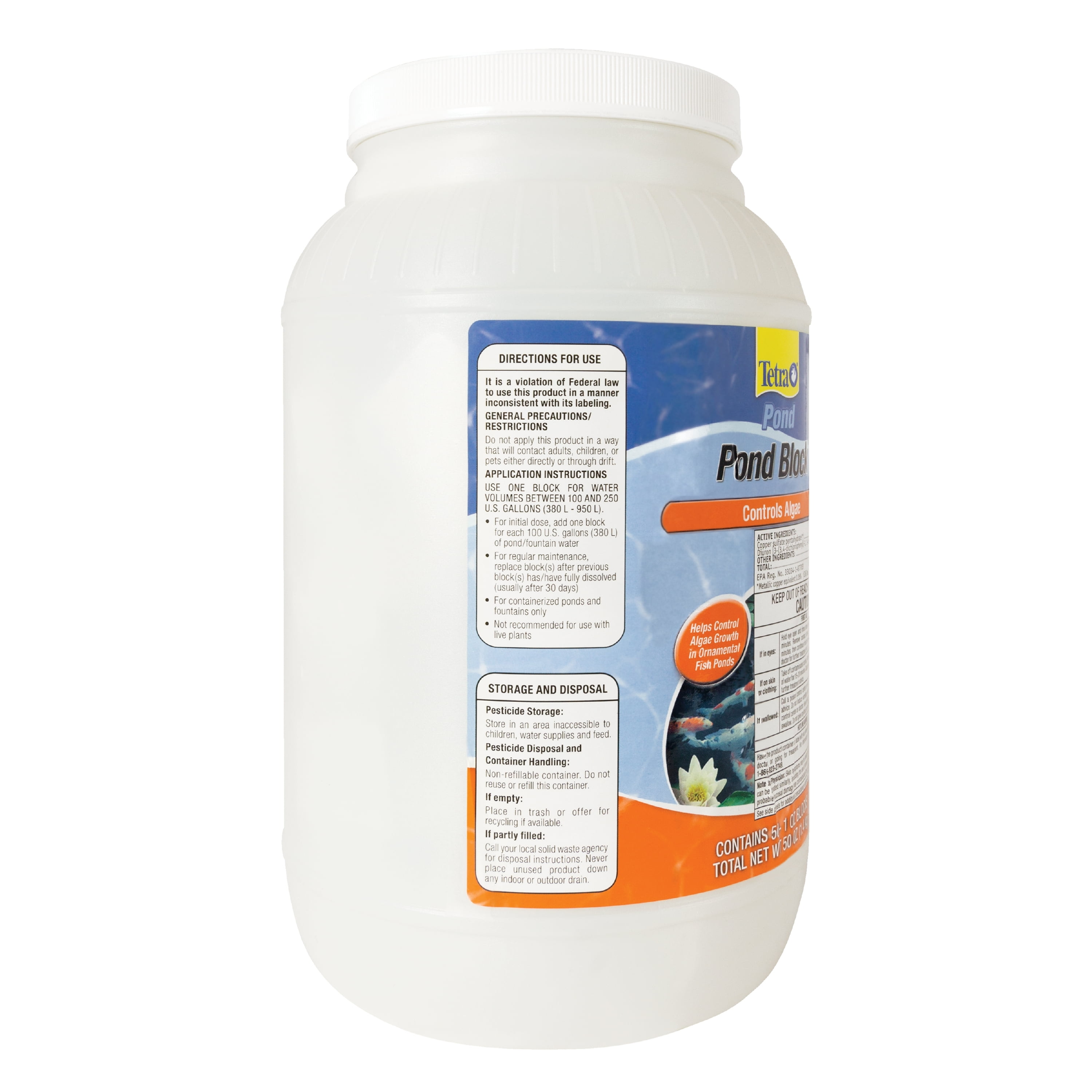 TetraPond Pond Block, Helps Control Algae Growth In Ornamental Fish Ponds, 50 Count