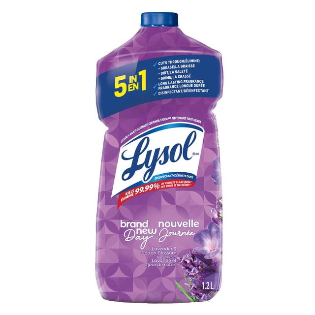 Lysol All Purpose Cleaner, Pour, Lavender, Multi Surface Cleaner, 1.2 L