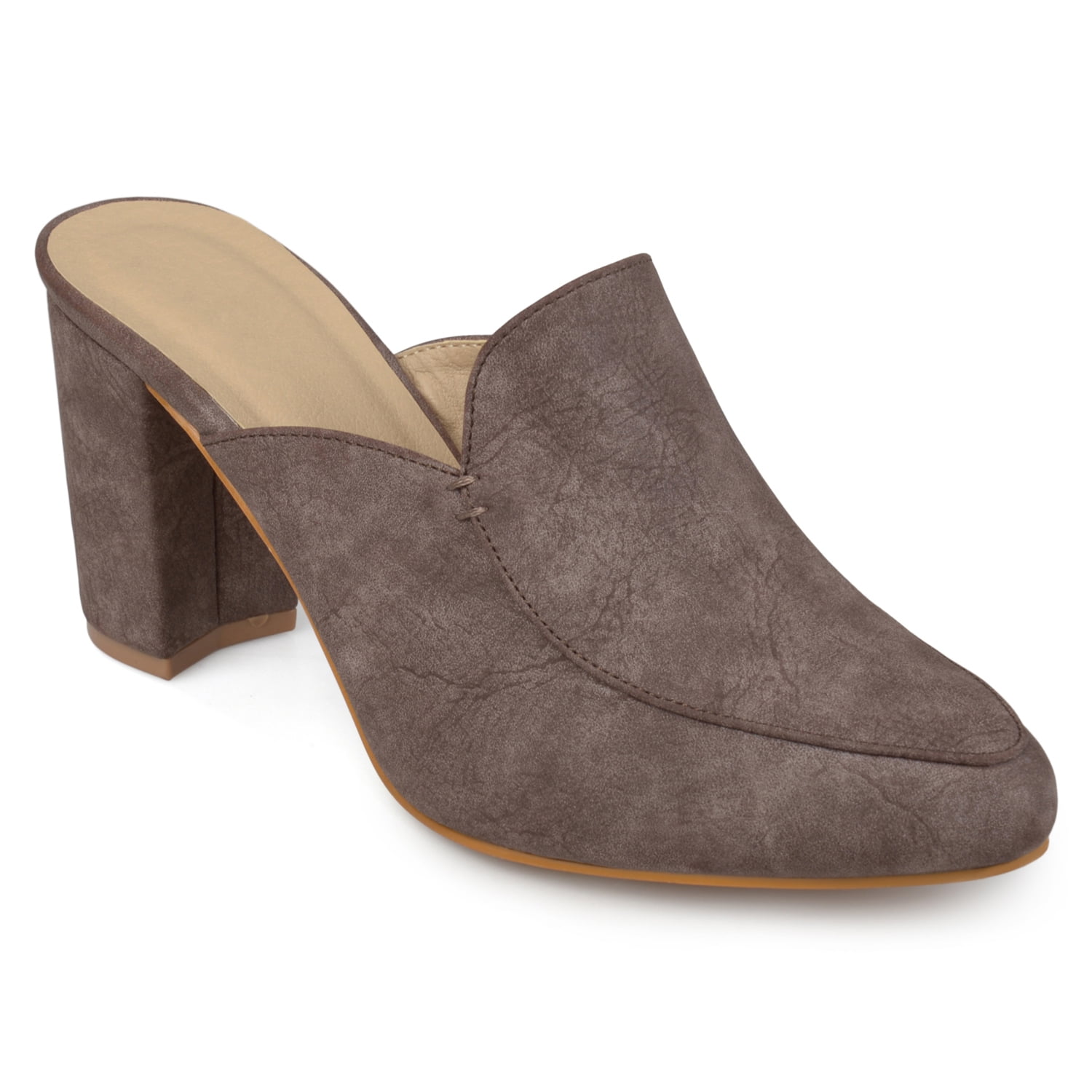 wide fit block heel mules