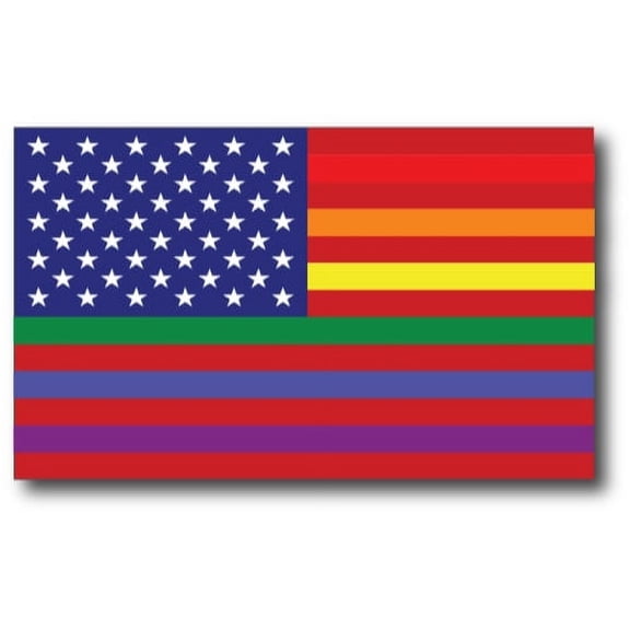 Magnet Me Up Gay Pride LGTBQ Rainbow American Flag Vinyl Magnet, 3x5 in