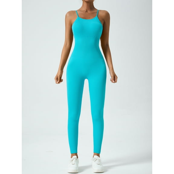 One Piece Yoga Suit Women Backless Cross Seamless Gym Jumpsuit Adjustable Thin Strap Sports  Workout Breathable sexy Jumpsuit