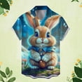 thumbnail image 3 of Men's Easter Button Down Shirt Short Sleeve Button Up Funny Easter Eggs Bunny Print Tops Spring Tees, 3 of 3