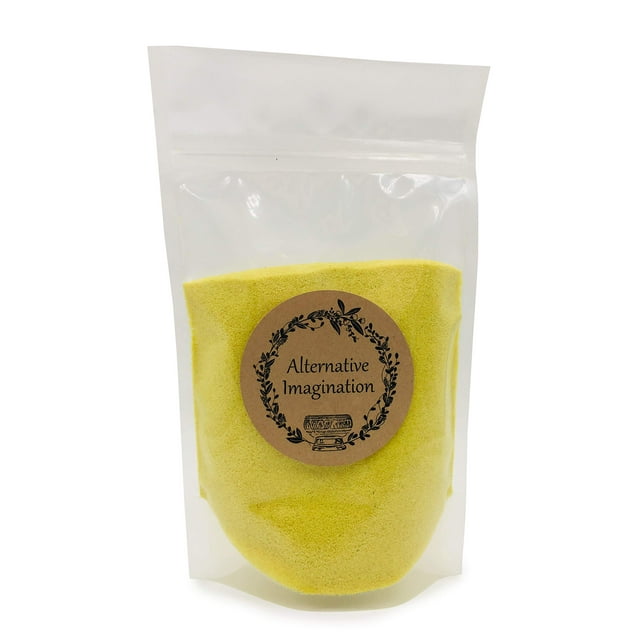 Yellow Sand - Fine Sand for Zen Garden, Resin Incense Burner, Smudge Bowl, Ritual Incense, Cast Iron Cauldron, Unity Ceremony, Sensory Bin Table, Mandalas, Crafts by Alternative Imagination (1 Pound)