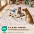 thumbnail image 4 of Design&I 2'x3' Washable Accent Rug Pet Friendly & Non-Slip Built-In Grip Purple Boho Abstract Watercolor Scroll Vintage Trellis Distressed for Kitchen, Station, 4 of 7