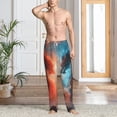 thumbnail image 2 of Gukieu Red And Blue Sky Dragon Print Men's Home Trousers, Elastic Drawstring Home Pajamas Clothing Suitable for Adult Men-3X-Large, 2 of 6
