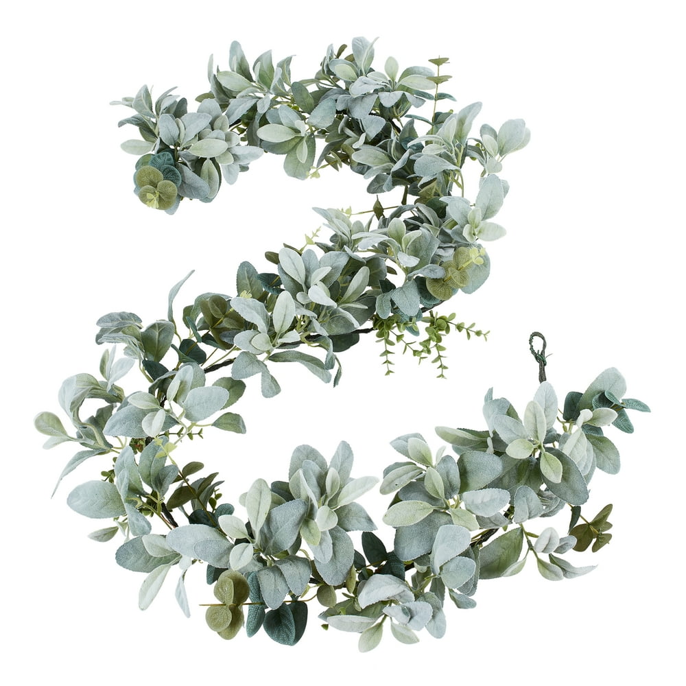 Holiday Time Unlit Lamb's Ear Garland, 6'