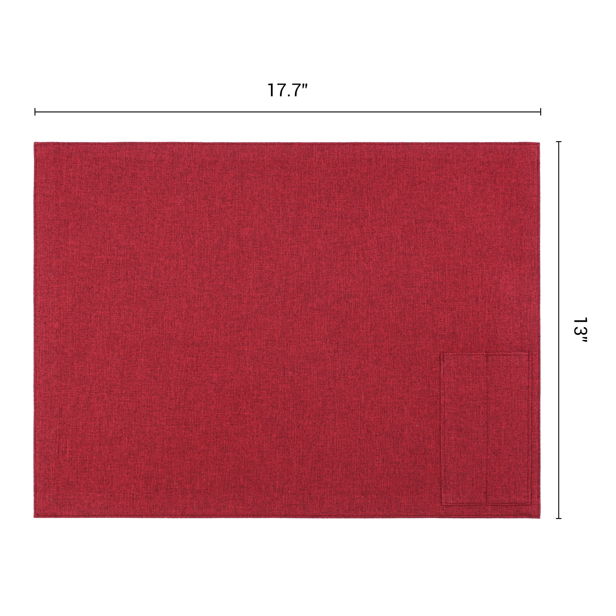 Unique Bargains 4pcsWashable Cotton Linen Placemats Red 17.7"x13"