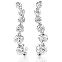 Pompeii Ladies 1/2ct Diamond Journey Earrings 14K White Gold (I/J,I2)