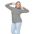thumbnail image 2 of Stretch Is Comfort Women's Plus Size Warm Long Sleeve Turtleneck Top Houndstooth 3X, 2 of 6