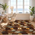 thumbnail image 3 of Design&I 6'x9' Washable Area Rug Record Abstract Vinyl Disc Horizontal Stripes Musical Theme Music for Dining Room, Under Table, Office, Snag-Free, 3 of 7