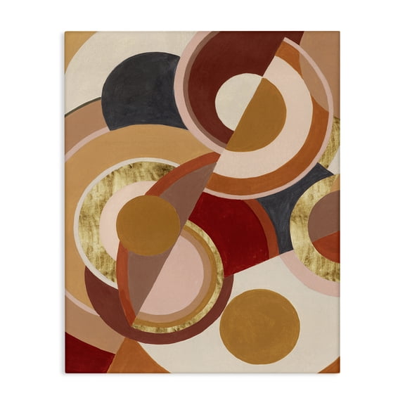 Stupell Industries Eclectic Abstract Asymmetric Circles Brown Canvas Art, 16 x 20, by Grace Popp