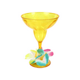thumbnail image 4 of 4 Pk Plastic Reusable Decorative  Luau Margarita Glasses w/Hibiscus Flowers 16 oz., 4 of 5