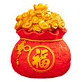 thumbnail image 1 of veasfak Lucky Bag Statue Piggy Bank Tabletop Ornament for Desk Shelf Spring Festival Fu Small, 1 of 7