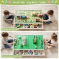 thumbnail image 3 of GITAWUSA 3-in-1 Construction Play Table with Storage Compatible with Lego, Rolling Kids Activity Table, Double Sided Desktop, Train Table for Toddlers 3-8, Convenient Storage Under The Bed and Sofa, 3 of 7