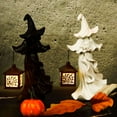 thumbnail image 4 of BadPiggies Cracker Barrel Ghost Witch Messenger with LED Lantern Ghost Statue Ornament Halloween Decorations (Black), 4 of 8