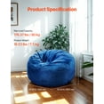 thumbnail image 2 of Sillón Puff VEVOR, redondo de 90 cm con funda extraíble y lavable, relleno de espuma viscoelástica 25D y terciopelo holandes suave, ideal para dormitorio o sala de juegos, color azul., 2 of 9