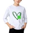 thumbnail image 3 of T-Shirt de la Saint-Patrick pour Filles, Mignon T-Shirt Graphique à Manches 3/4 Col Rond avec Imprimé Irlandais, Hauts Décontractés Printemps Été pour Vacances, Fête d'Anniversaire et Usage Quotidien Blanc 160, 3 of 5