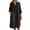 Black, variant on BUWTTER Spring Dresses for Women Casual Summer Linen Shirt Long Sleeve Open Front Tunic Cover Up Loose Fit Maxi with Pockets Black Dress L