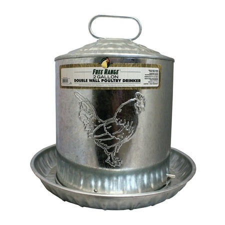 Manna Pro Harris Farms Hanging Galvanized Steel Chicken Waterer 2 Gallon