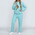 thumbnail image 2 of Rotm Cute Sets for Women Womens Sweatsuits 2 Piece Set Tracksuit 2025 Trendy Fall Long Sleeve Sweatshirt And Sweatpants Jogger Sweatsuit Light Blue,L, 2 of 7
