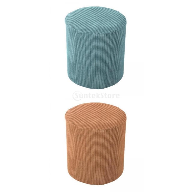 GUOOL 2 x Ottoman Slipcover Footstool Protector Covers Stool Covers Stretch
