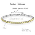 thumbnail image 5 of PYNZY Adjustable Tennis Chain Link Bracelet ,Dainty 3mm Yellow Cubic Zirconia Bracelets for Women Jewelry Gifts, 5 of 7