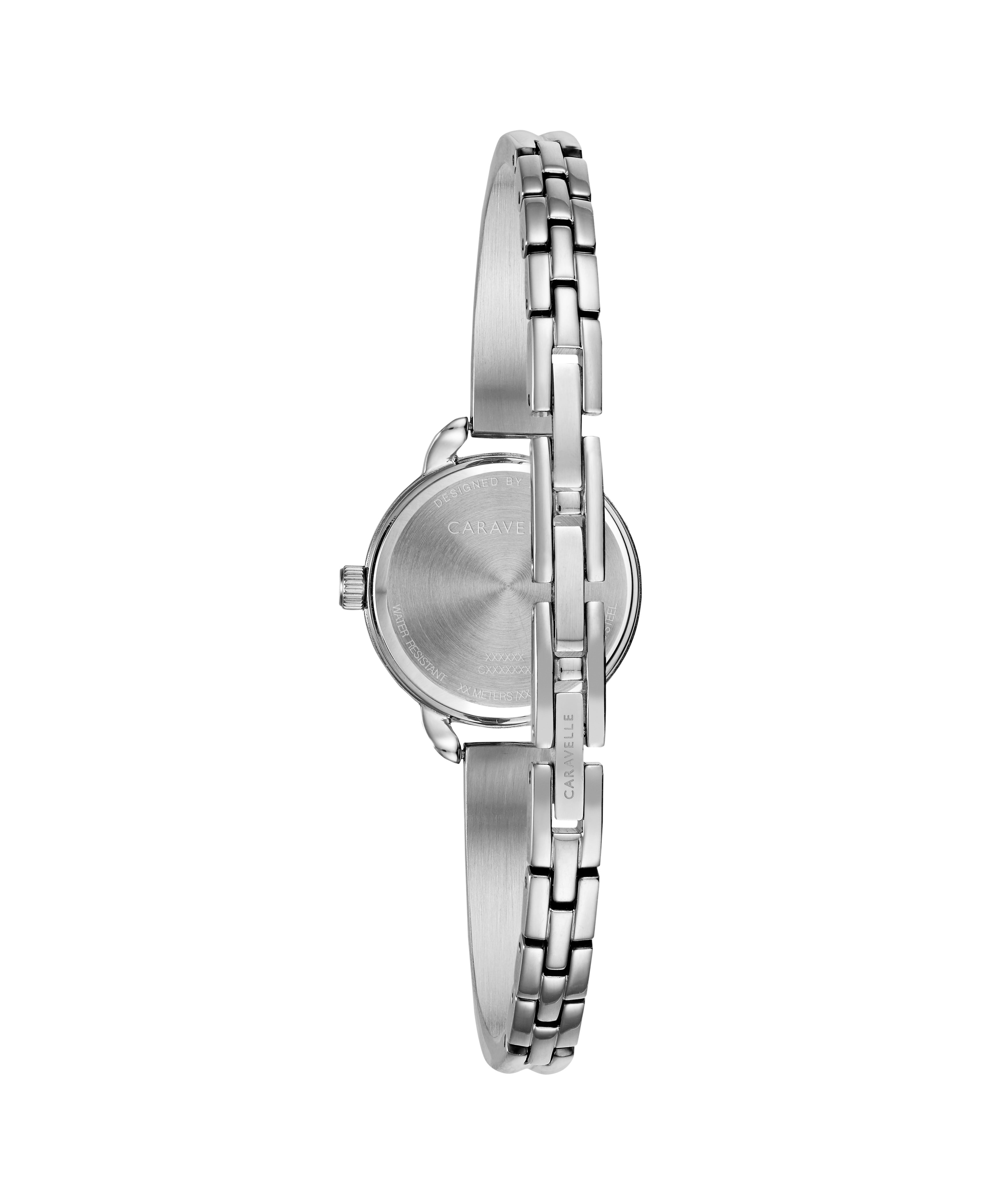 Caravelle Designed By Bulova Women's Mother of Pearl Dial Silver Bangle Watch 44L247
