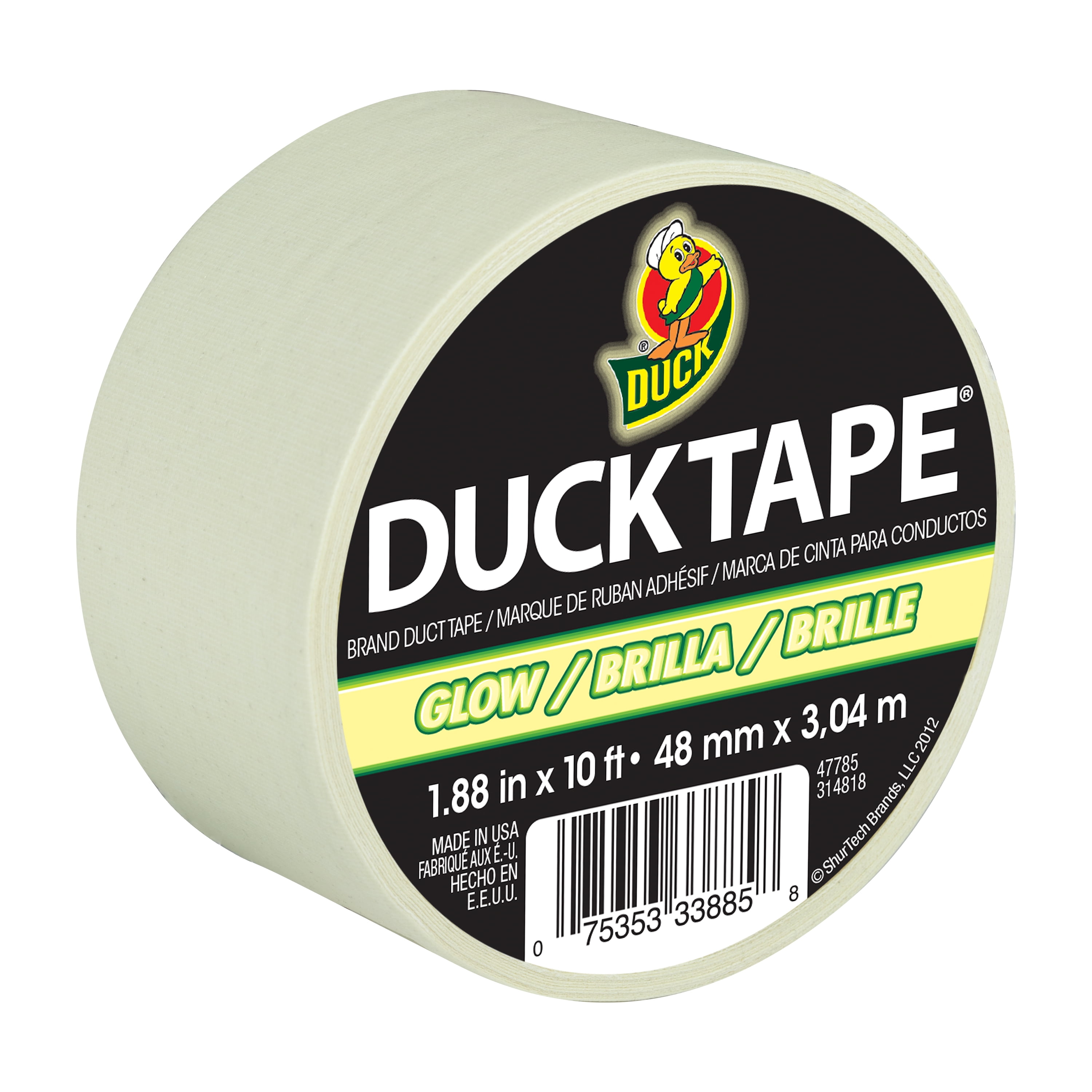 Duck Tape Solid Color Duck Tape, 1.88" x 10 ft., GlowintheDark