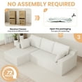thumbnail image 5 of JYYA88BB Modular Sectional Sofa for Living Room, 104" L-Shape Boneless Cloud Couch with Oversized Chaise, Right Chaise, Beige, 3 Seat, Microfiber Fabric, 5 of 8
