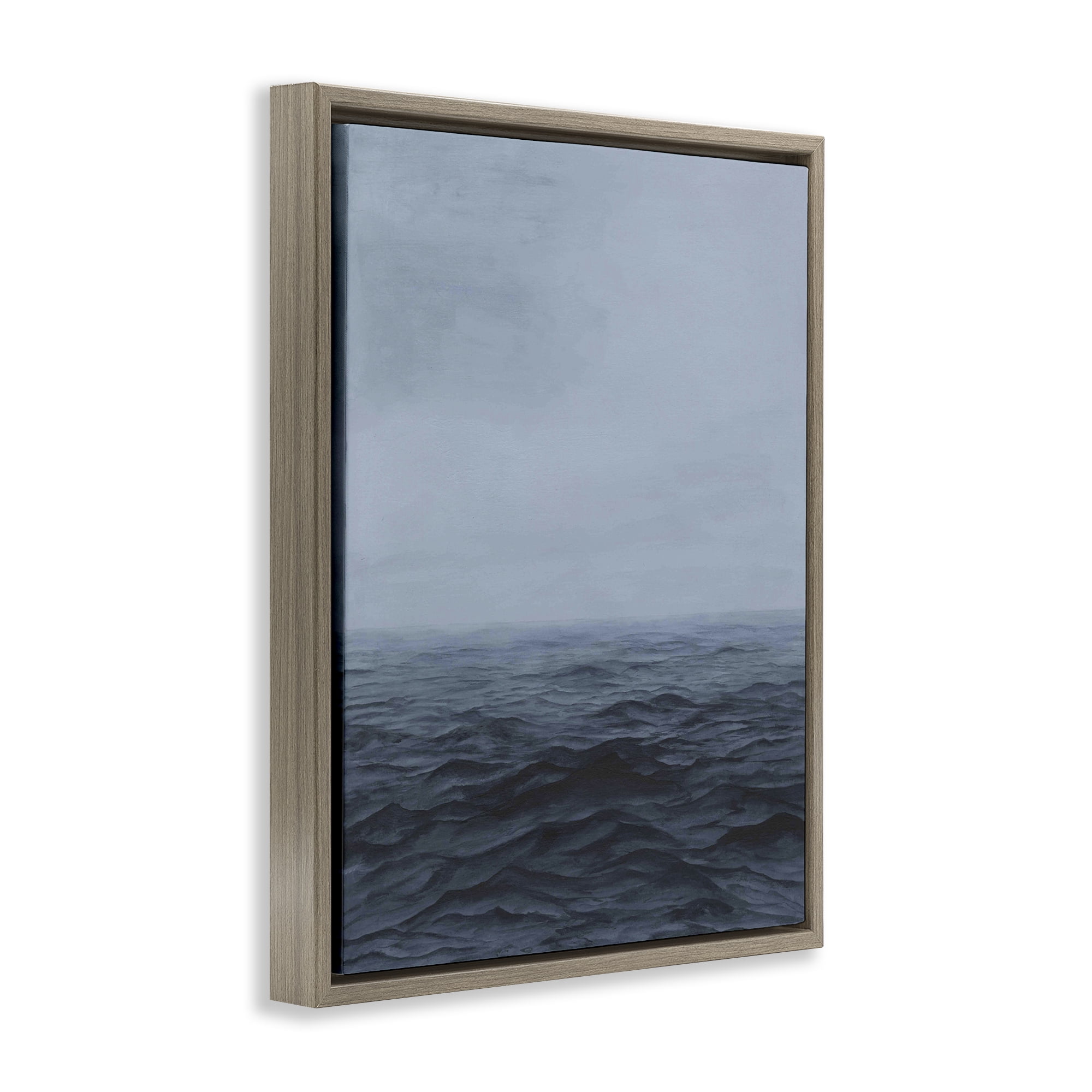 Stupell Industries Vast Ocean Expanse Brown Framed Floater Canvas Wall Art, design by Michael Willett