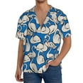 thumbnail image 1 of Fotbe Swan Birds Camisa Estampada de Manga Corta para Hombre, Casual de Verano, Estilo Playero, Sin Arrugas-4X-Large, 1 of 5
