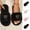 Black, variant on WSBDENLK Women's Winter Slippers with Heart-shaped Decorations Round-Toe Open-Toe Fleece-Lined Warm Comfortable Slippers