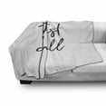 thumbnail image 3 of Just Chill Soft Flannel Fleece Throw Blanket, Simple and Hand Drawn Cursive Typography Symbolizing Relaxation Vacation, Cozy Plush for Indoor and Outdoor Use, 50" x 70", Dark Grey White, by Ambesonne, 3 of 6