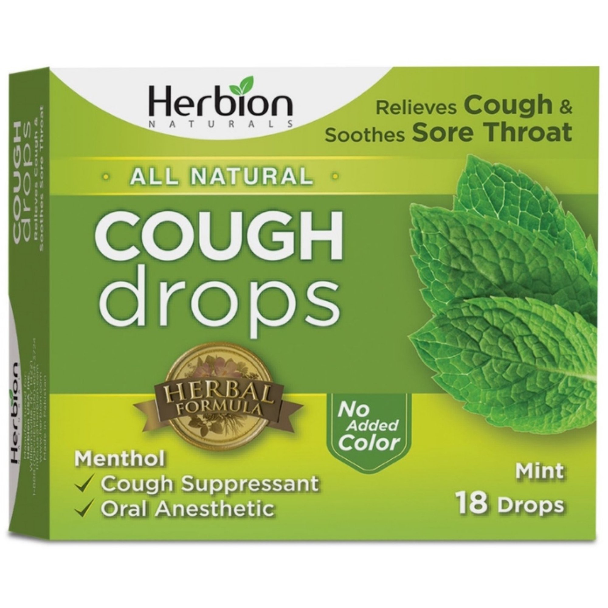 2 Pack - Herbion Naturals Cough Drops with Natural Mint Flavor, 18 ea