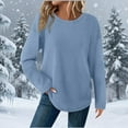 thumbnail image 5 of ZHYou Women's Oversized Ribbed Knit Tunic Tops,Long Sleeve,Crew Neck,Loose Fit Casual Pullover Sweaters,Light Blue,Size M, 5 of 8