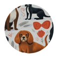 thumbnail image 2 of WYYP  Round Fitted Tablecloth Cute Dogs Puppy Pattern Table Cloth with Elastic Edged Waterproof Wipeable Round Table Cover for Patio Parties Outdoor Decor White, 2 of 7