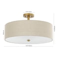 thumbnail image 3 of SAFAVIEH Jolana 20 in. Modern 3-Light Gold Painting Iron Mount Light with Cotton Shade, 3 of 8