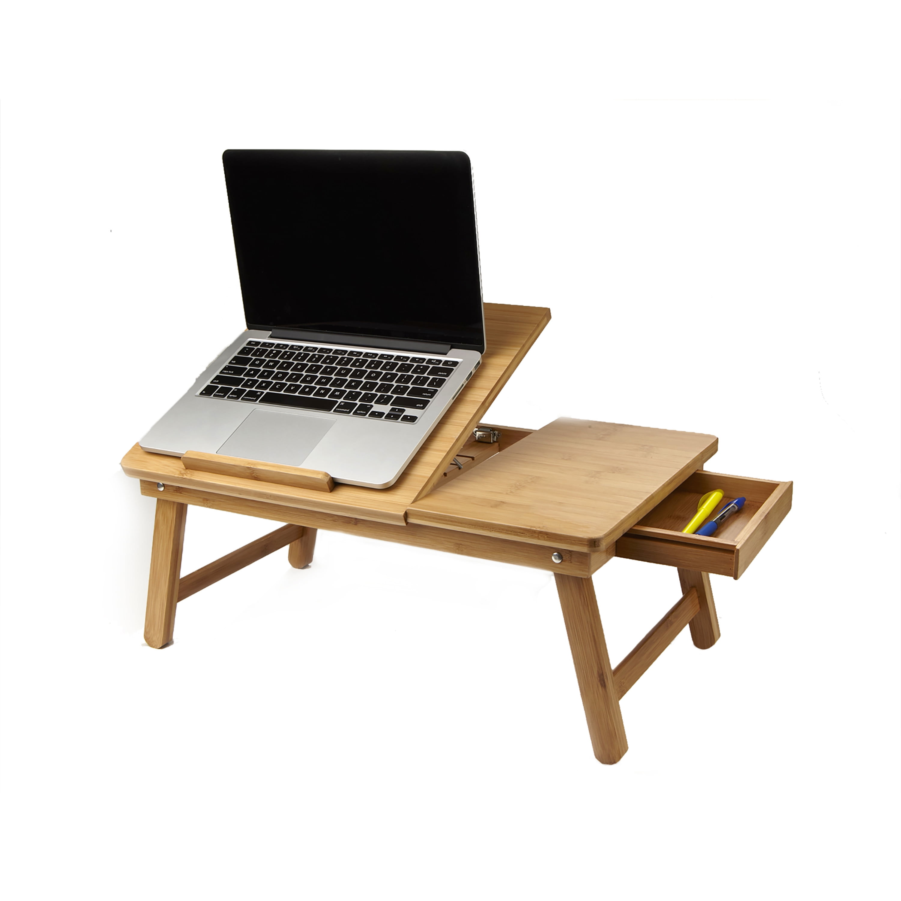 Wood Folding Breakfast In Bed Tray Laptop Notebook Portable Adjustable Bamboo 