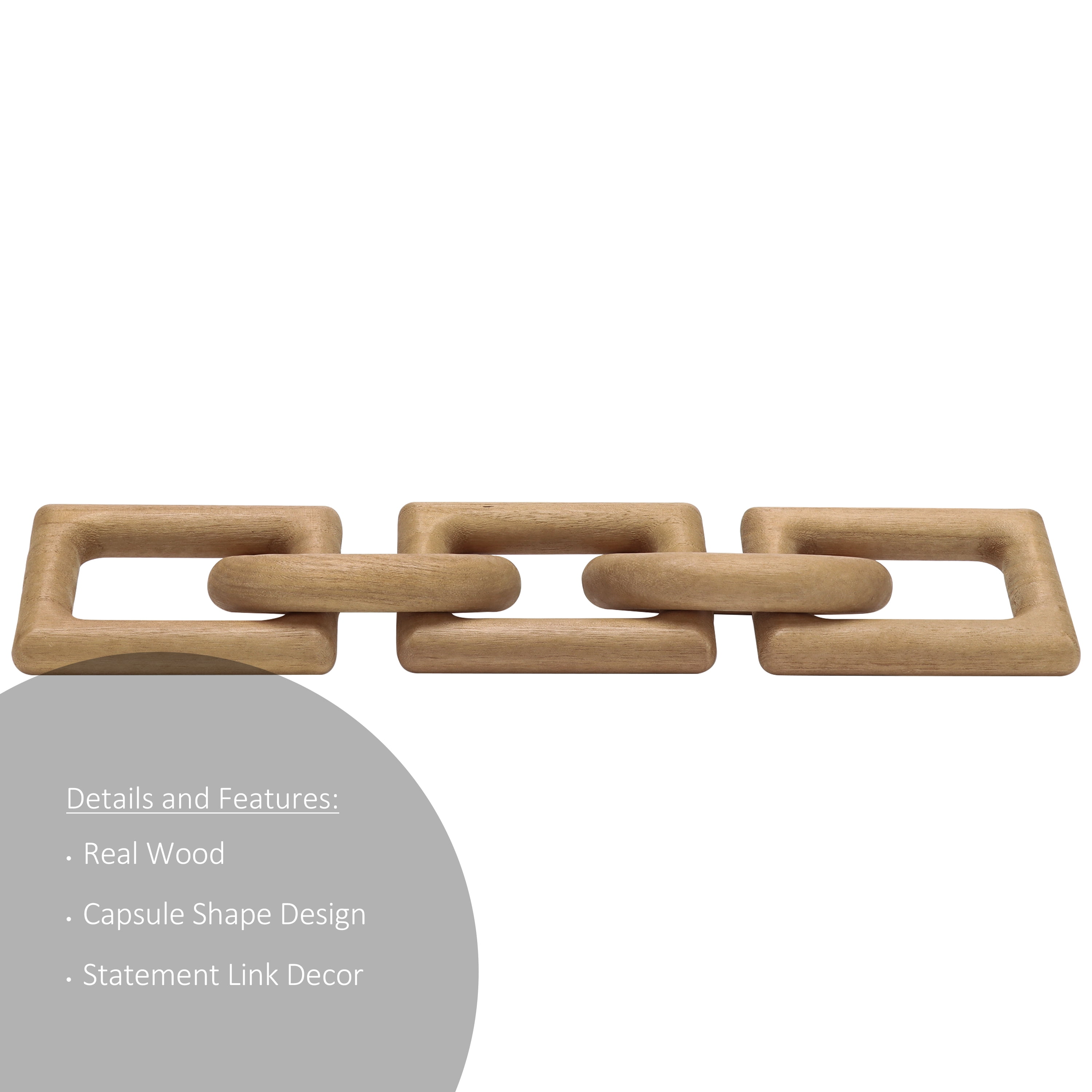 Mainstays Wood Links Light Tan Indoor Tabletop Decor