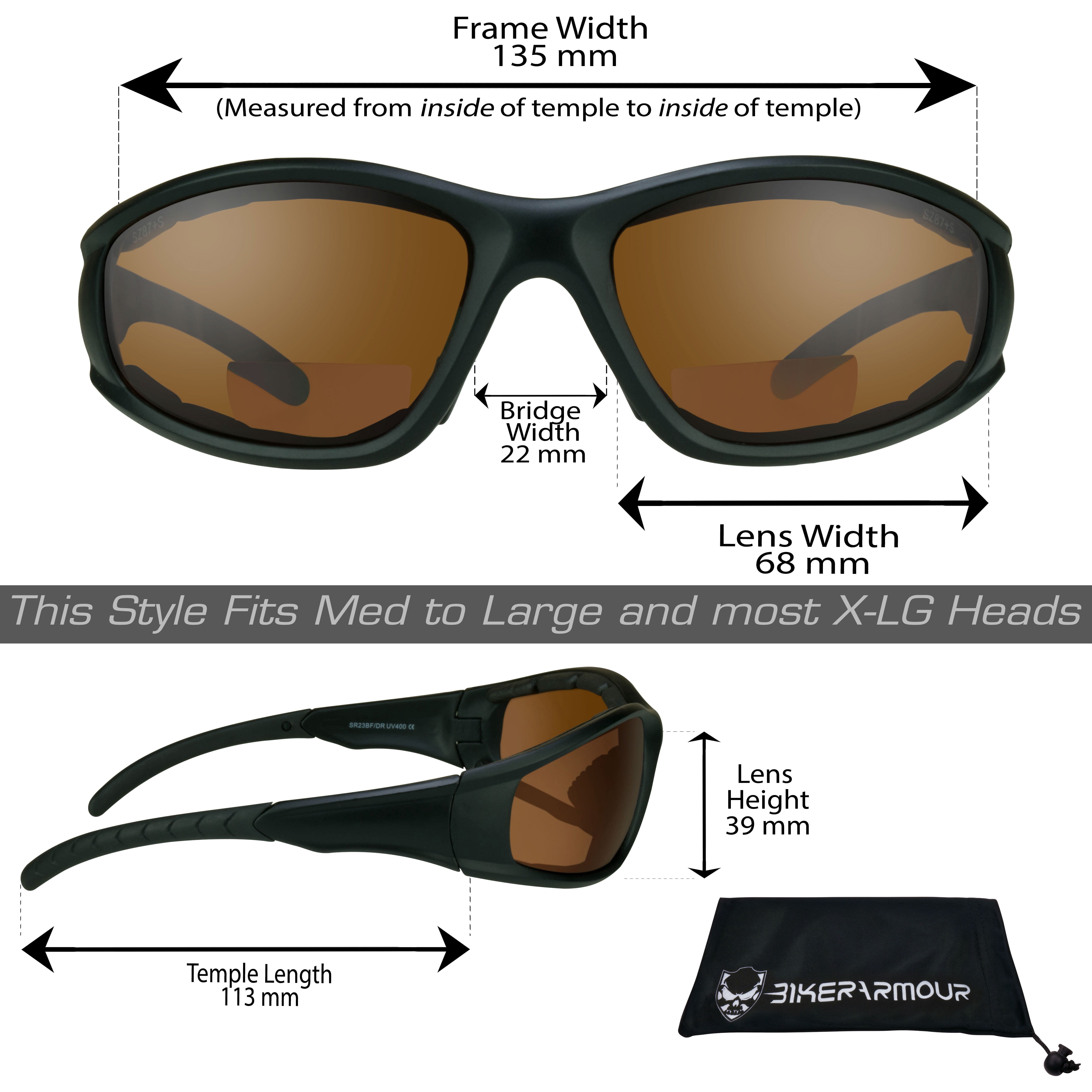 Bikershades BIFOCAL Motorcycle Safety Glass Z87 Men Women Blue Block 2 Pairs