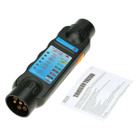 Towing Trailer 7 Pin Plug Socket Connection Tester 12V Wiring Circuit Light Diagnostic Tool Unit for Car Truck Vehicle
