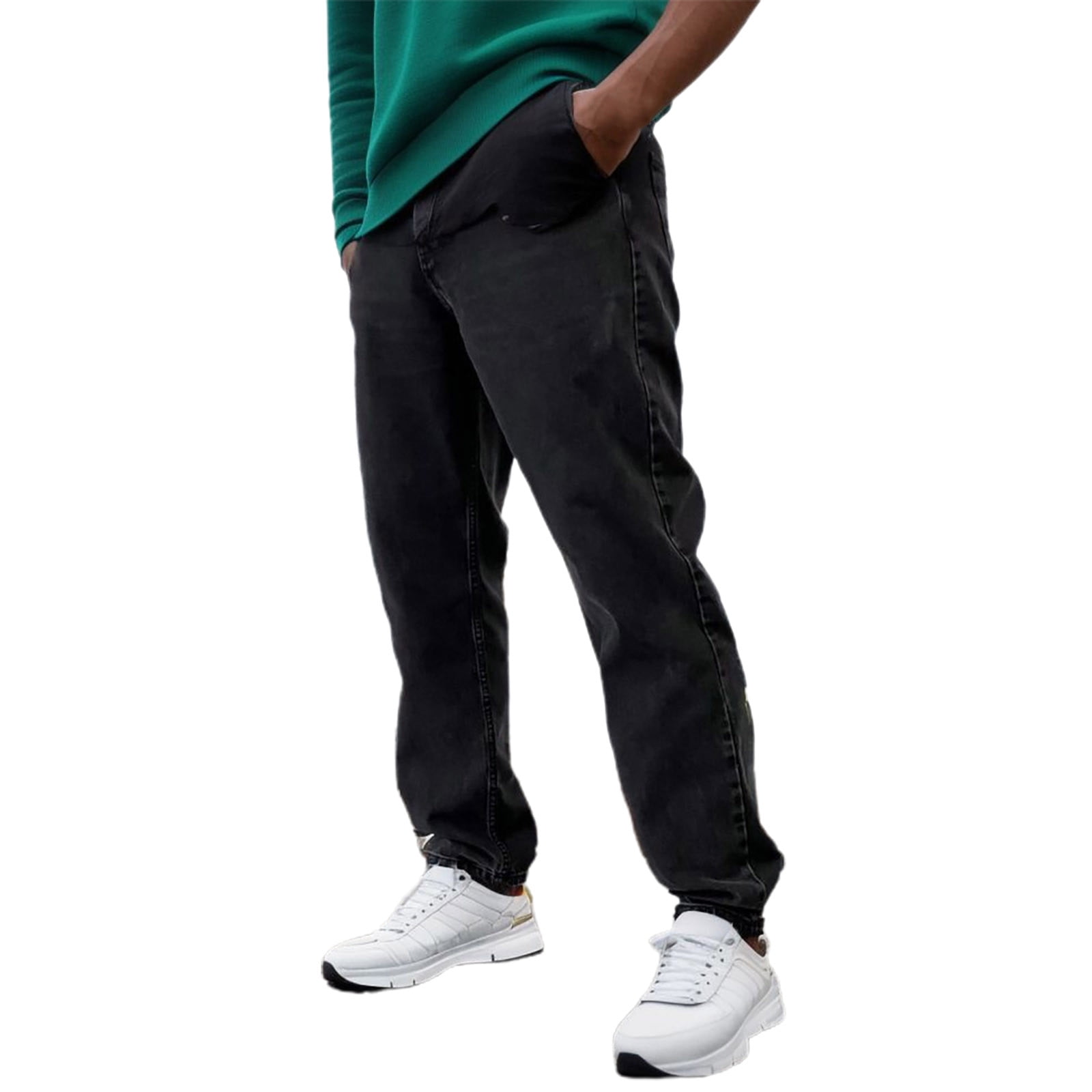 Eashery Men Pants Stretch Casual Loose Fit Elastic Waist Jeans Denim Pants FullElastic Waist