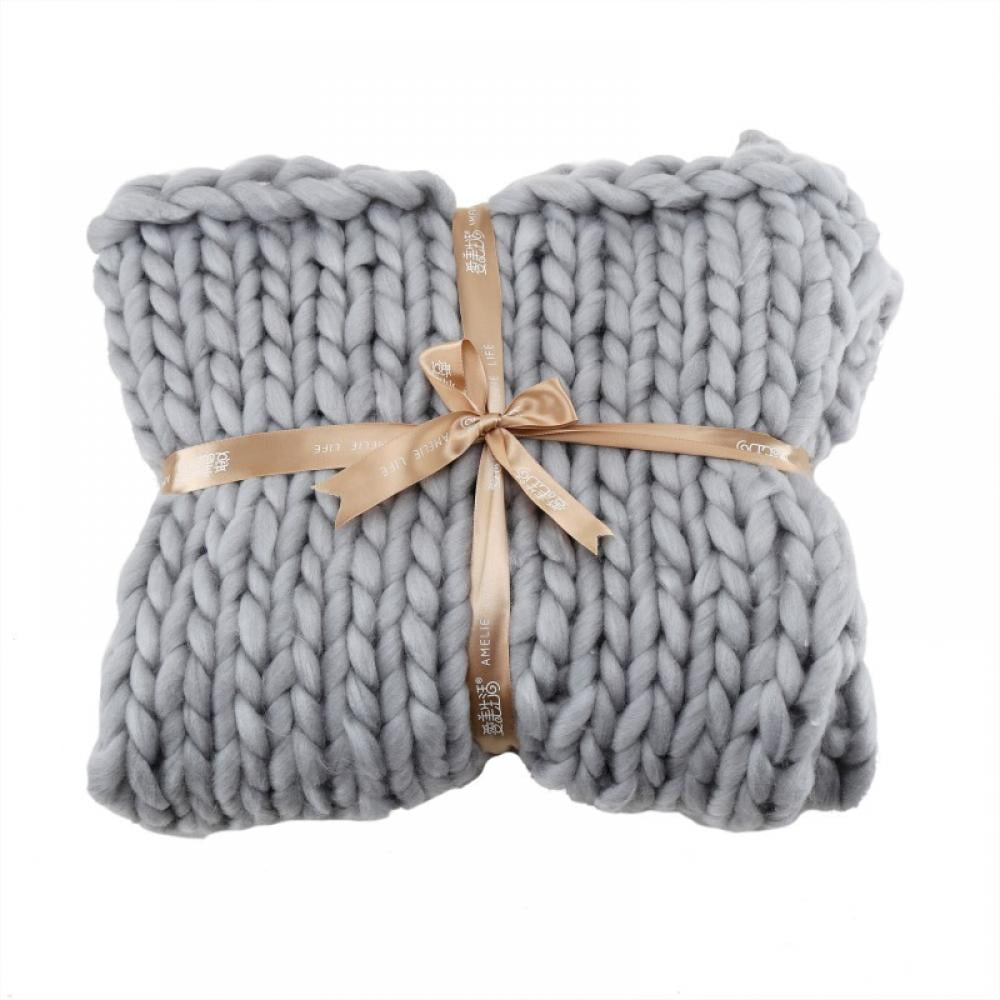 Giant Yarn Knitted Blanket Hand Weaving 