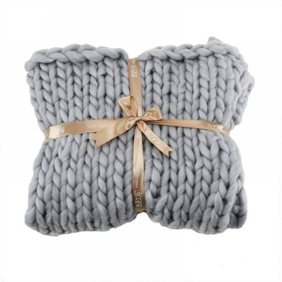 Soft Luxury Chunky Knitted Blankets Thick Yarn Braided Throw Comfy Blanket for Couch Autumn/Winter Blanket