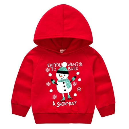 

Yubatuo Boys And Girls Cute Printed Long Sleeve Pullover Christmas Sweatshirt Red 100