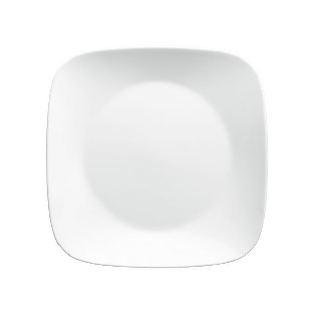 Set Of 6 Square Lunch Plate, Corelle White Round Dinner Plates