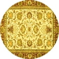 thumbnail image 1 of Ahgly Company Indoor Round Abstract Yellow Modern Area Rugs, 3' Round, 1 of 4